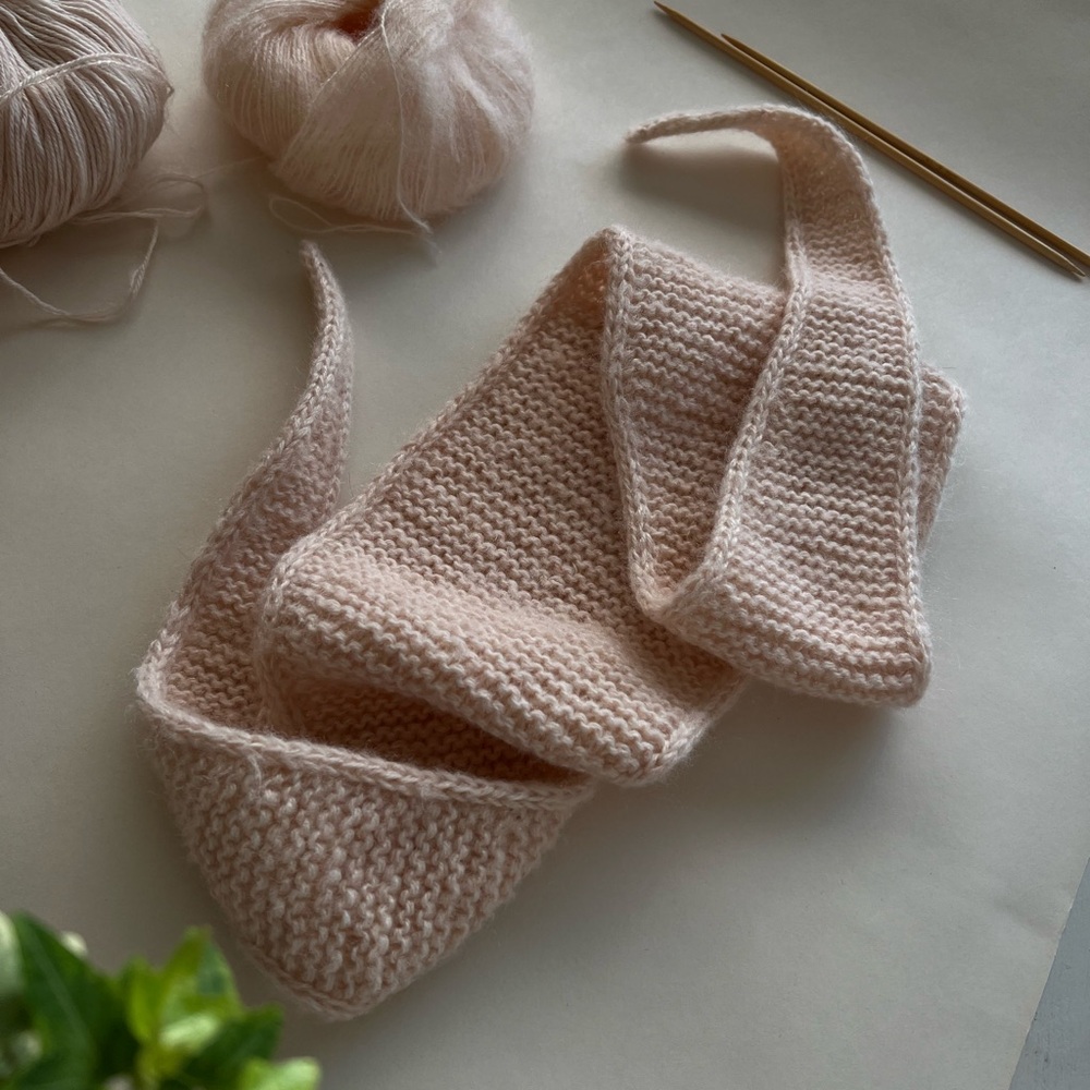 Hand-Knitted Cashmere & Mohair Scarf - Soft, Lightweight & Elegant